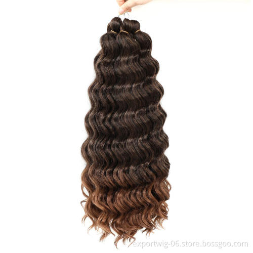 Deep Water Wave Twist Crochet Hair Deep Curly Long Twist Braiding Hair Extension 20 Inch Solid And Ombre Color Synthetic Fiber